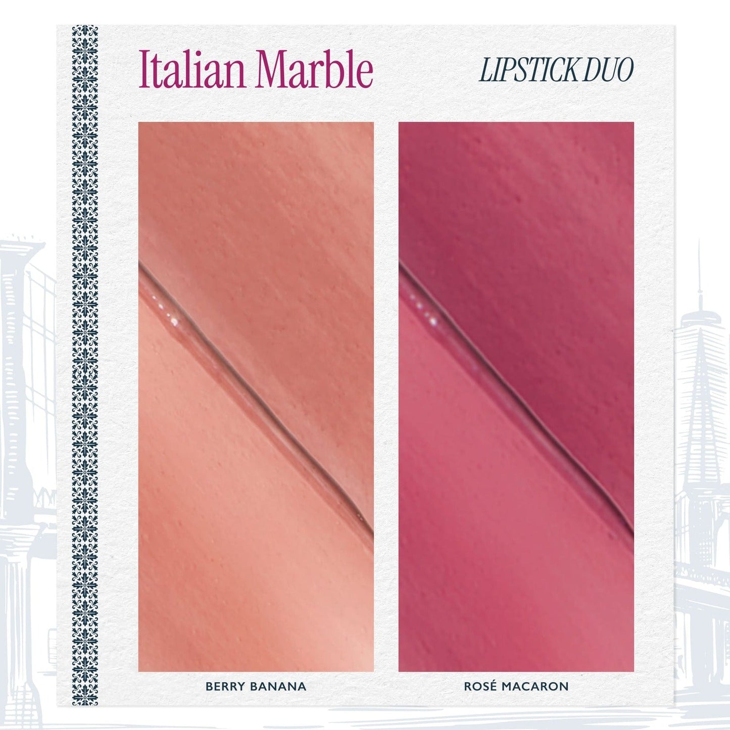 Italian Marble Lipstick Duo: Berry Banana & Ros¨¦ Macaron